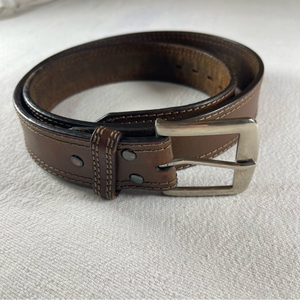 ARIAT Classic Brown full grain Leather Men's Belt with Silver Buckle size 36
